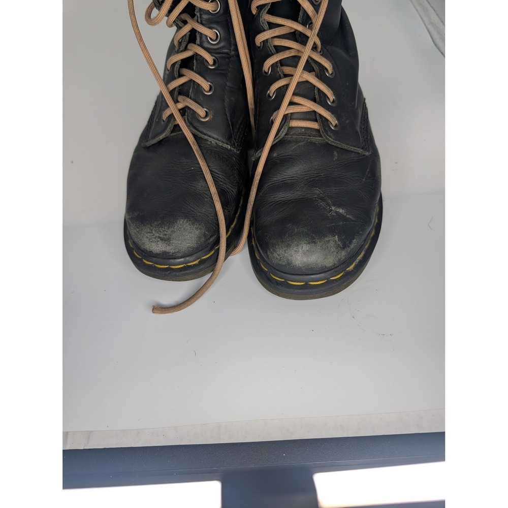 Dr. Martens 1460 Black Leather 8 Eye Combat Boots Womens Size 9 Distressed - Picture 4 of 6